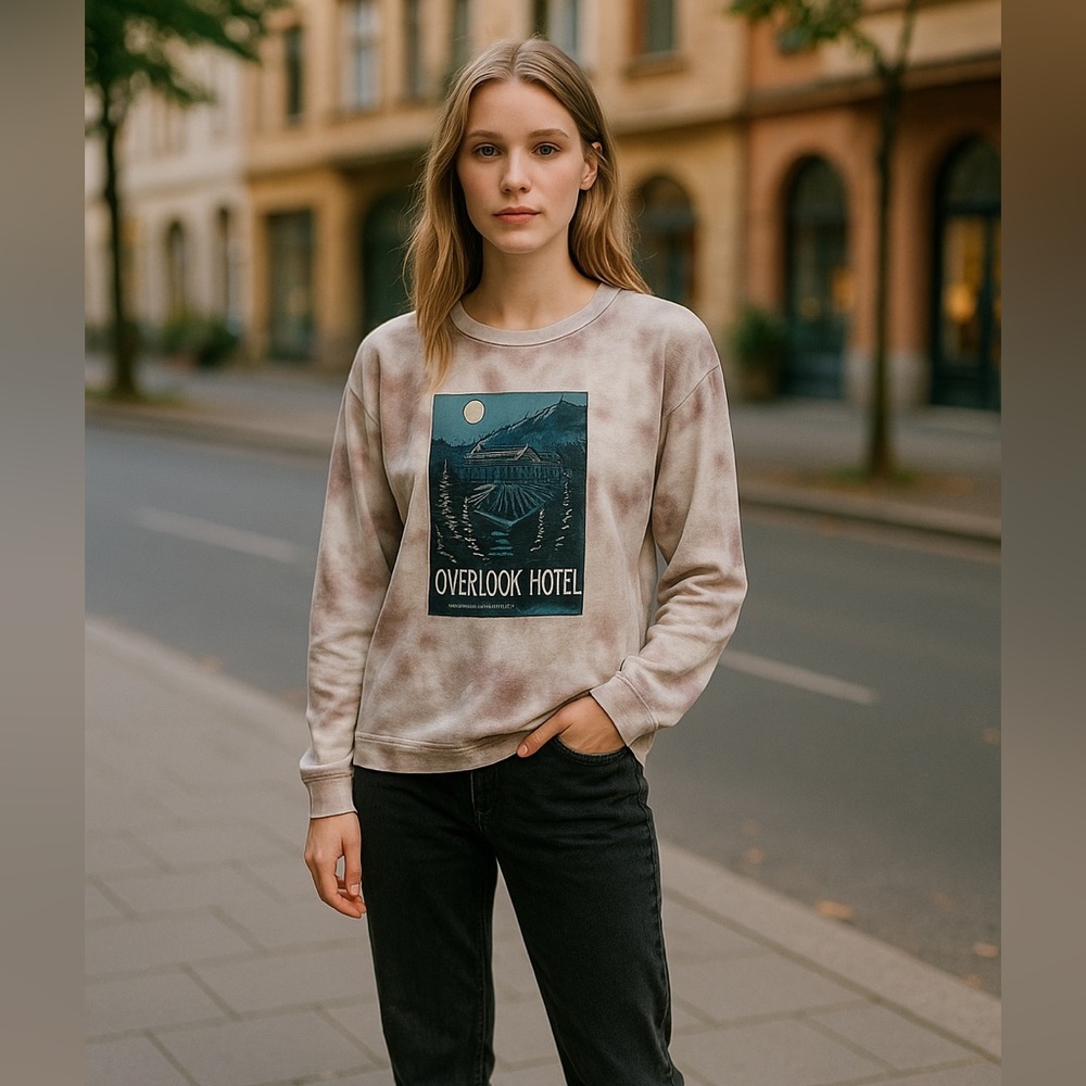 The Shining Overlook hotel lightweight sweatshirt poly movie thriller retro
